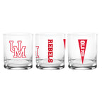 Set of 2 Ole Miss Rebels College Vault Sketch 14oz Rocks Glasses