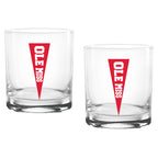 Set of 2 Ole Miss Rebels College Vault Sketch 14oz Rocks Glasses