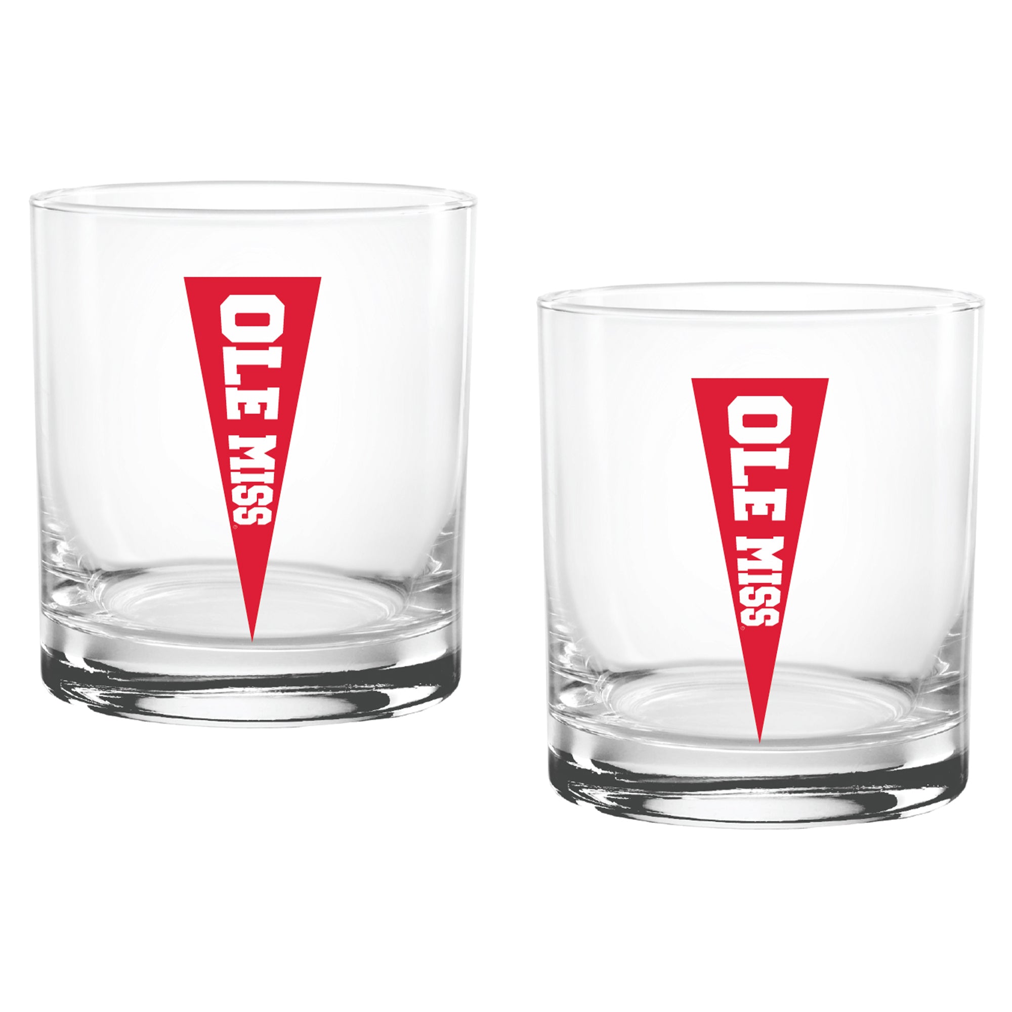 Set of 2 Ole Miss Rebels College Vault Sketch 14oz Rocks Glasses