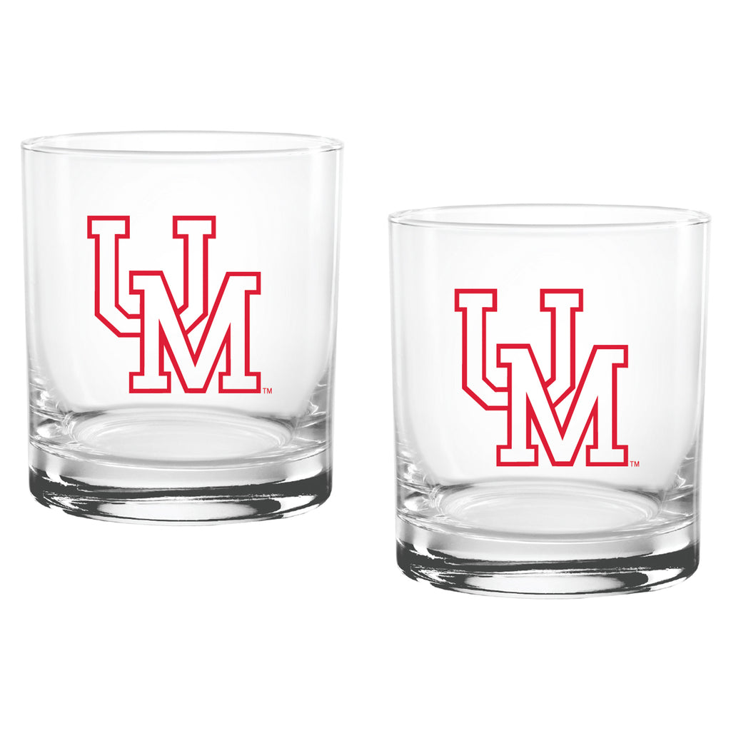 Set of 2 Ole Miss Rebels College Vault Sketch 14oz Rocks Glasses