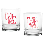 Set of 2 Ole Miss Rebels College Vault Sketch 14oz Rocks Glasses