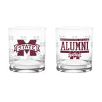 Set of 2 Mississippi State Bulldogs 14oz Alumni Rocks Glasses