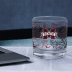 Set of 4 Mississippi State Bulldogs Campus Line Art 14oz Rocks Glasses