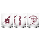 Set of 2 Mississippi State Bulldogs College Vault Sketch 14oz Rocks Glasses