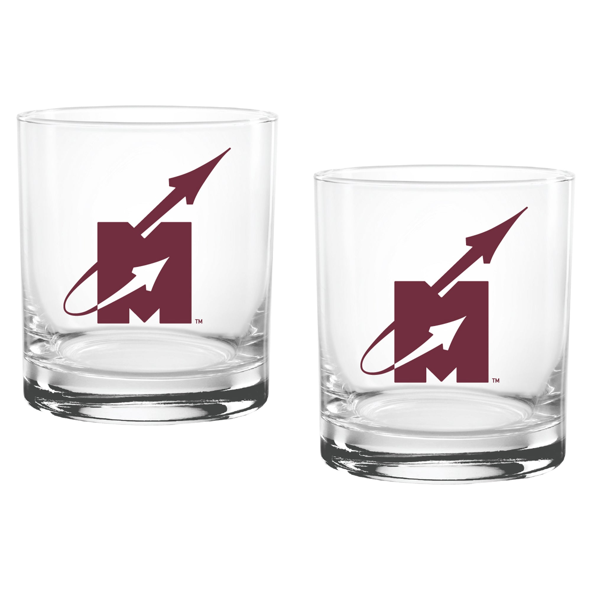 Set of 2 Mississippi State Bulldogs College Vault Sketch 14oz Rocks Glasses