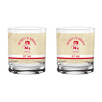 Nebraska Cornhuskers Set of 2 College Vault Tan Retro 14oz Rocks Glasses