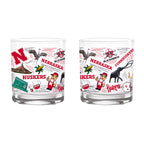 Set of 2 Nebraska Cornhuskers 14oz Local Rocks Glasses