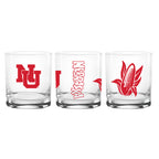 Set of 2 Nebraska Cornhuskers College Vault Sketch 14oz Rocks Glasses