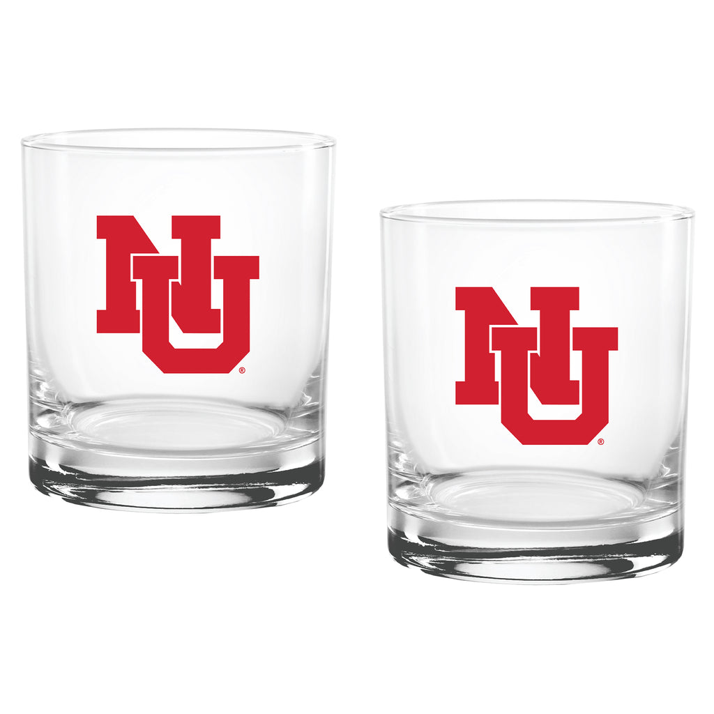 Set of 2 Nebraska Cornhuskers College Vault Sketch 14oz Rocks Glasses