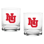 Set of 2 Nebraska Cornhuskers College Vault Sketch 14oz Rocks Glasses