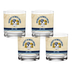 Set of 4 North Carolina Tar Heels College Vault Tan Retro 14oz Rocks Glasses