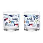 Set of 2 North Carolina Tar Heels 14oz Local Rocks Glasses