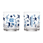 Set of 2 North Carolina Tar Heels Basketball Sketch 14oz Rocks Glasses