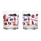 Set of 2 Oklahoma Sooners 14oz Local Rocks Glasses