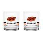Set of 2 Oklahoma State Cowboys 14oz Ring Rocks Glasses