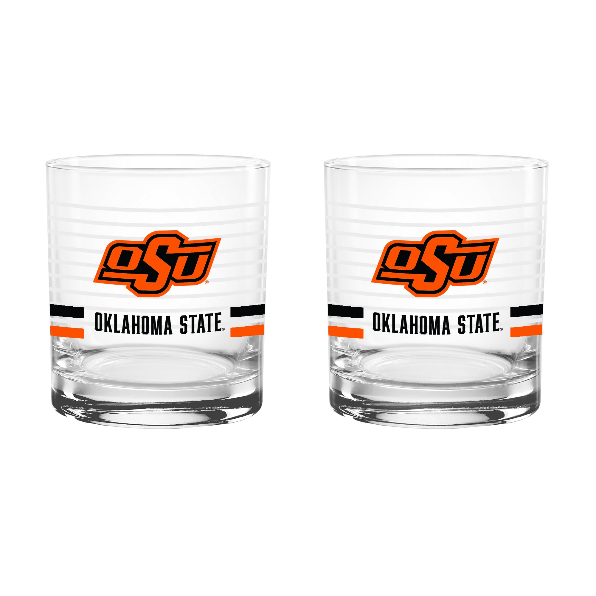 Set of 2 Oklahoma State Cowboys 14oz Ring Rocks Glasses