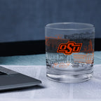 Set of 4 Oklahoma State Cowboys Campus Line Art 14oz Rocks Glasses