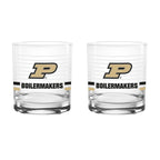 Set of 2 Purdue Boilermakers 14oz Ring Rocks Glasses