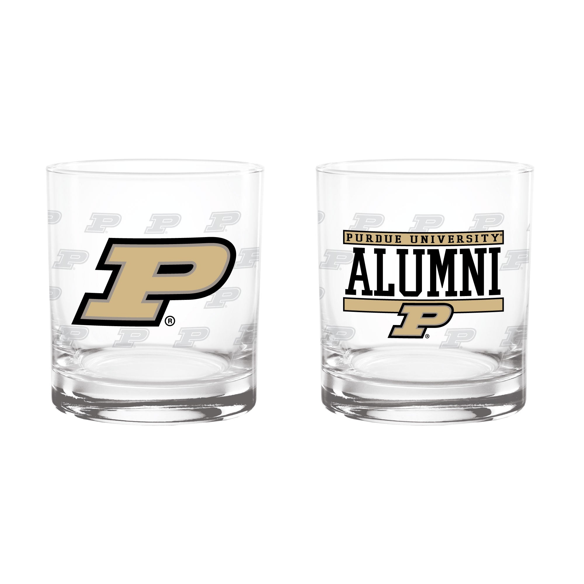 Set of 2 Purdue Boilermakers 14oz Alumni Rocks Glasses