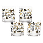 Set of 4 Purdue Boilermakers 14oz Local Rocks Glasses