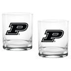 Set of 2 Purdue Boilermakers College Vault Sketch 14oz Rocks Glasses