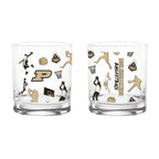 Set of 2 Purdue Boilermakers Basketball Sketch 14oz Rocks Glasses