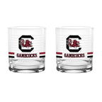 Set of 2 South Carolina Gamecocks 14oz Ring Rocks Glasses