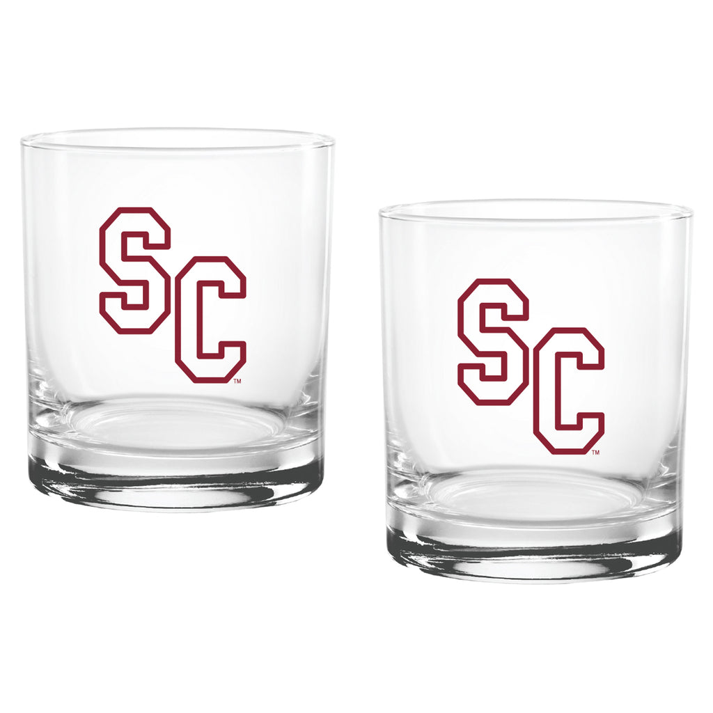 Set of 2 South Carolina Gamecocks College Vault Sketch 14oz Rocks Glasses