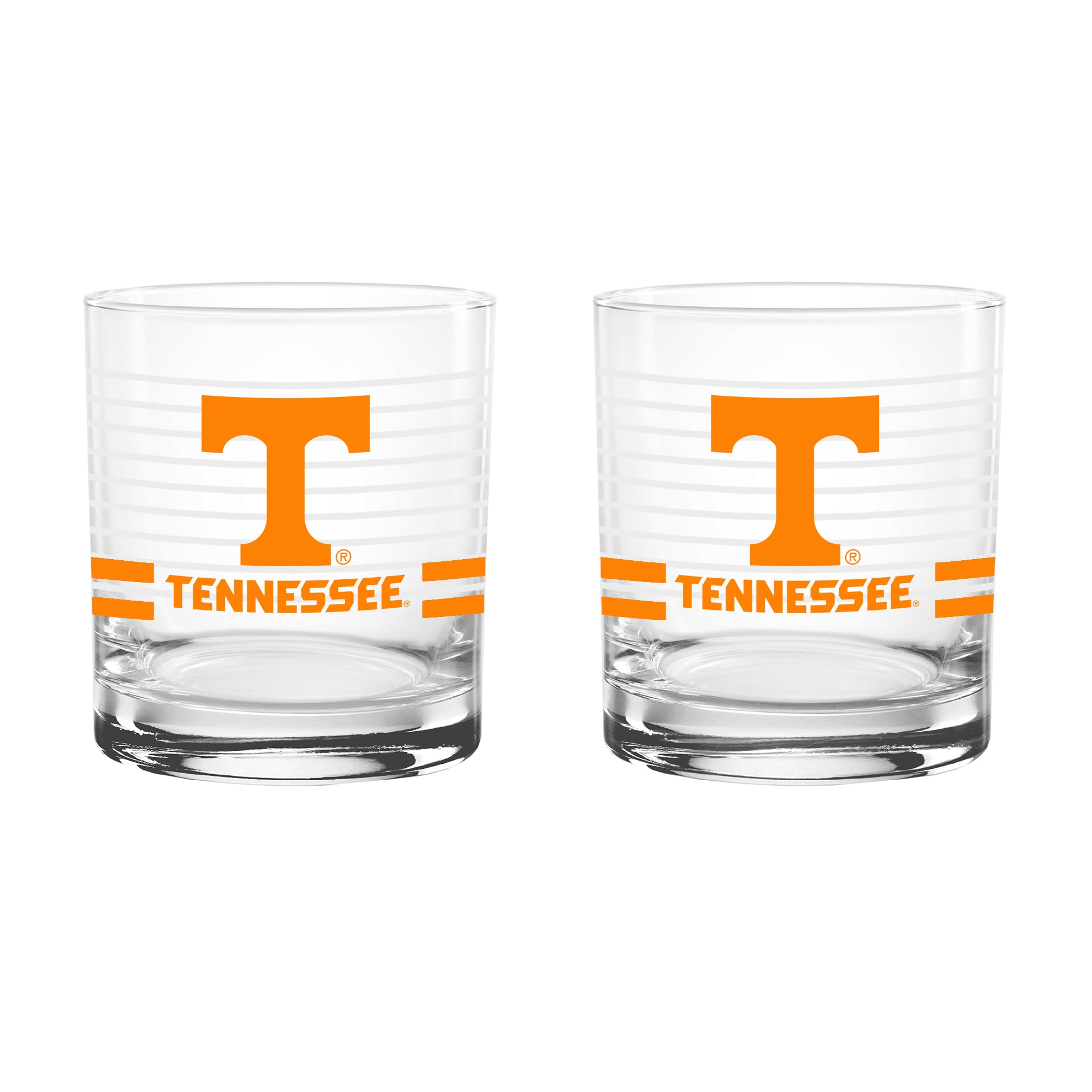 Set of 2 Tennessee Volunteers 14oz Ring Rocks Glasses
