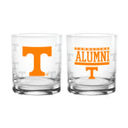 Set of 2 Tennessee Volunteers 14oz Alumni Rocks Glasses