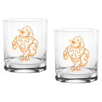Set of 2 Tennessee Volunteers College Vault Sketch 14oz Rocks Glasses