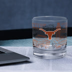 Set of 4 Texas Longhorns Campus Line Art 14oz Rocks Glasses