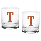 Set of 2 Texas Longhorns College Vault Sketch 14oz Rocks Glasses