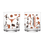 Set of 2 Texas Longhorns Sketch 14oz Rocks Glasses