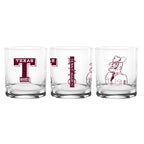 Set of 2 Texas A&M Aggies College Vault Sketch 14oz Rocks Glasses