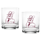 Set of 2 Texas A&M Aggies College Vault Sketch 14oz Rocks Glasses
