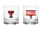 Set of 2 Texas Tech Red Raiders 14oz Alumni Rocks Glasses