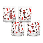 Set of 4 Texas Tech Red Raiders Sketch 14oz Rocks Glasses