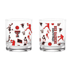 Set of 2 Texas Tech Red Raiders Sketch 14oz Rocks Glasses