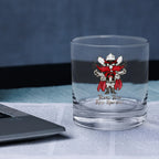 Set of 4 Texas Tech Red Raiders Mascot by Laura Wilcox 14oz Rocks Glasses