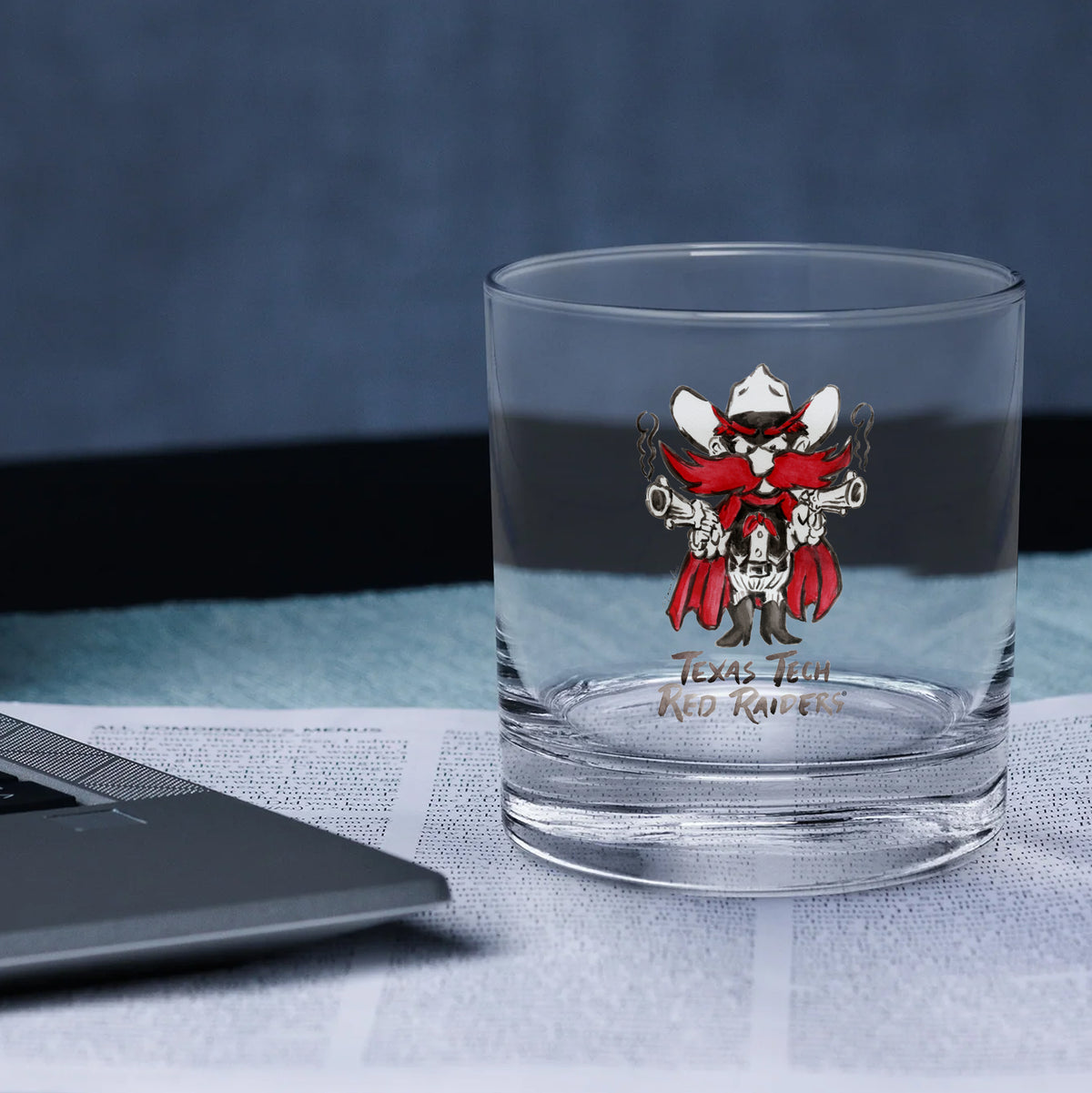 Set of 4 Texas Tech Red Raiders Mascot by Laura Wilcox 14oz Rocks Glasses