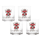 Set of 4 Texas Tech Red Raiders Mascot by Laura Wilcox 14oz Rocks Glasses
