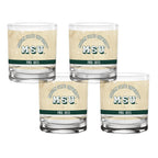 Set of 4 Michigan State Spartans College Vault Tan Retro 14oz Rocks Glasses