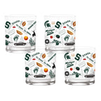 Set of 4 Michigan State Spartans 14oz Local Rocks Glasses