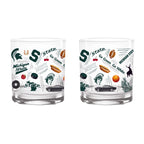 Set of 2 Michigan State Spartans 14oz Local Rocks Glasses