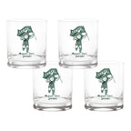 Set of 4 Michigan State Spartans Mascot by Laura Wilcox 14oz Rocks Glasses