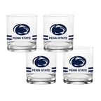 Set of 4 Penn State Nittany Lions 14oz Ring Rocks Glasses