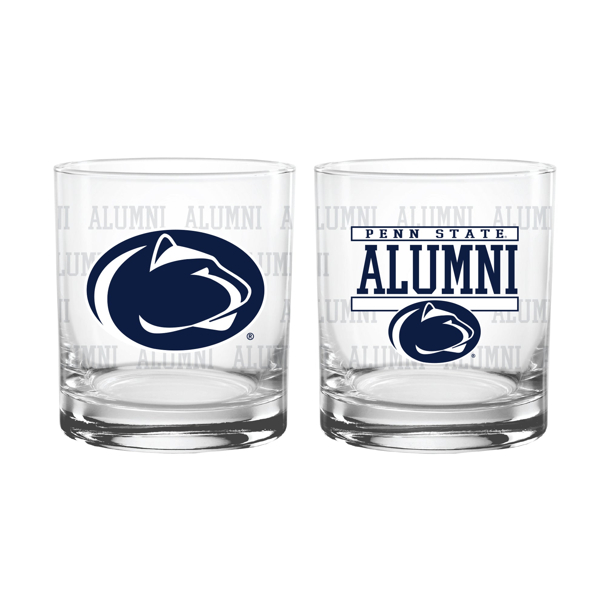 Set of 2 Penn State Nittany Lions 14oz Alumni Rocks Glasses