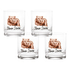 Set of 4 Penn State Nittany Lions Mascot by Laura Wilcox 14oz Rocks Glasses