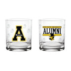 Set of 2 App State Mountaineers 14oz Alumni Rocks Glasses